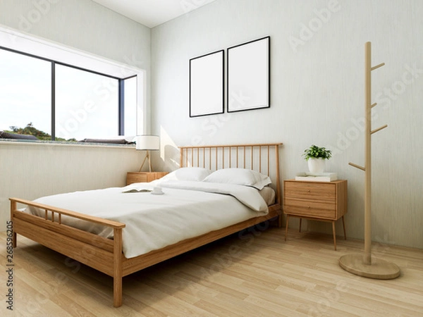 Fototapeta Clean, elegant and spacious bedroom at home