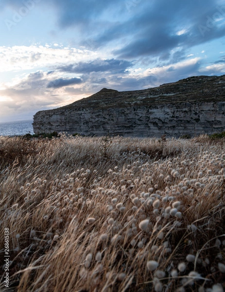 Obraz Windy and cloudy sunset at the cliffs