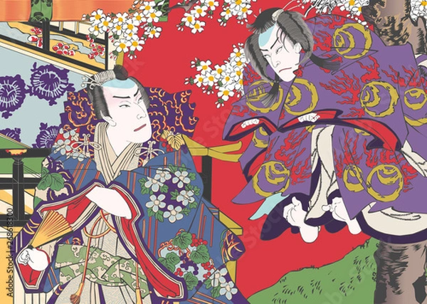 Obraz 浮世絵　義経千本桜 義経と狐忠信