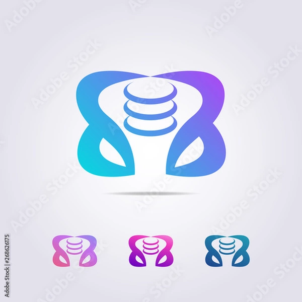 Fototapeta hip bone logo template with abstract form for your business and brand