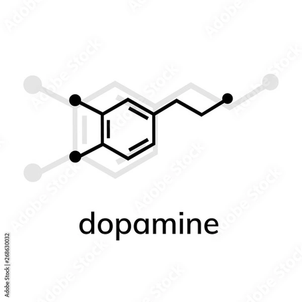 Fototapeta Dopamine vector icon with shadow on white background