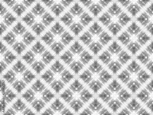 Fototapeta 3d rendering. seamless modern white square grid art pattern design wall texture background.