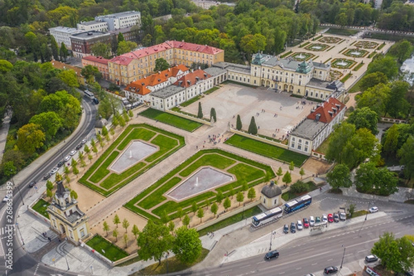 Obraz Widok z lotu ptaka na Pałac Branickich w Białymstoku