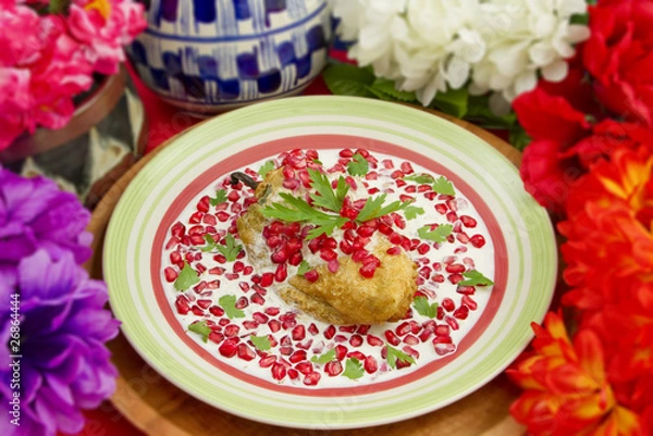 Obraz Chile Nogada Mexican Dish Shallow Focus