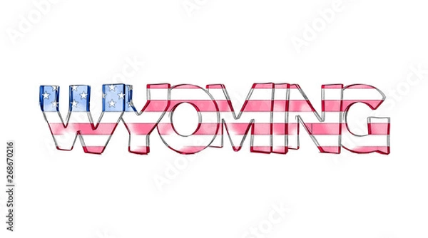 Fototapeta Wyoming. Isolated USA state names.