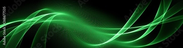 Obraz Abstract green background, abstract lines twisting into beautiful bends