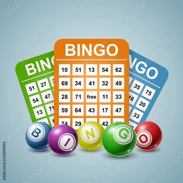 Obraz Bingo Ball and tickets background. Vector illustration