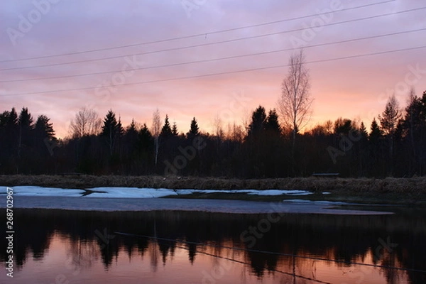 Obraz sunset over the lake