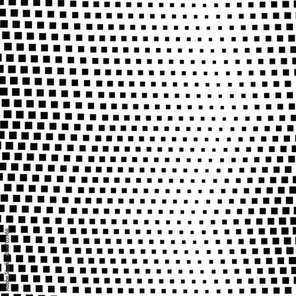 Fototapeta Abstract halftone pattern. Vector halftone background of squares for design banners, posters, business projects, pop art texture, covers. Geometric black and white texture.