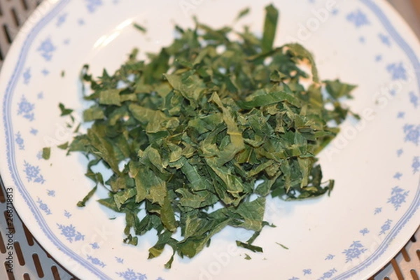 Obraz Dehydrated Fig Tree Leaves for Tea