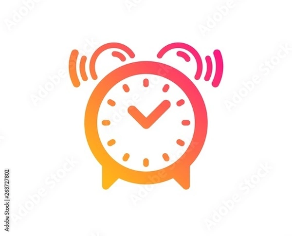 Fototapeta Alarm clock icon. Time or watch sign. Classic flat style. Gradient alarm clock icon. Vector