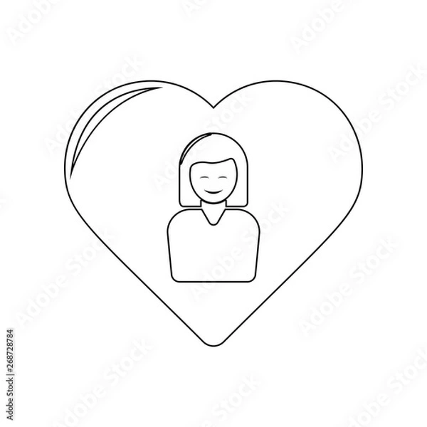 Fototapeta mother in the heart icon. Element of Mother day for mobile concept and web apps icon. Outline, thin line icon for website design and development, app development
