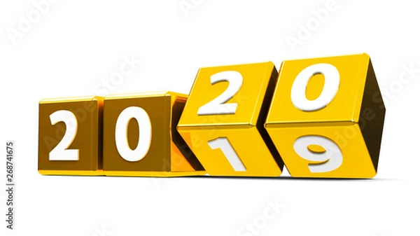 Fototapeta Gold cubes 2020