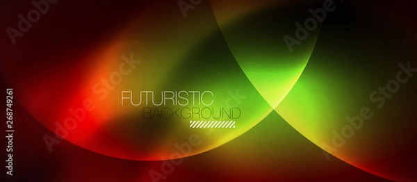 Obraz Shiny neon circles abstract background