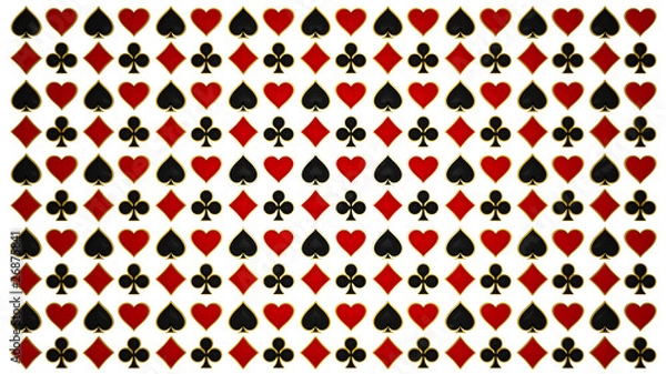 Obraz Garnitury i symbole pokera. Izolowane na bieli