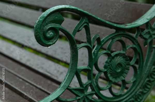 Obraz love padlocks hanged on a bench