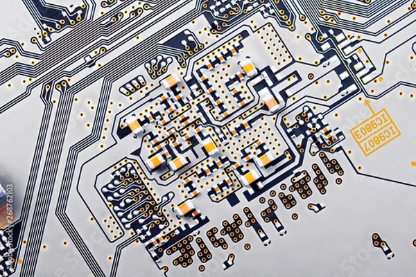 Obraz Electronic circuit board close up.