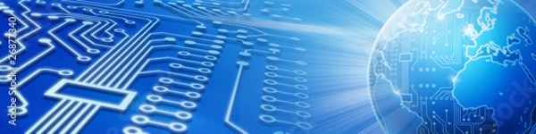 Obraz motherboard globe
