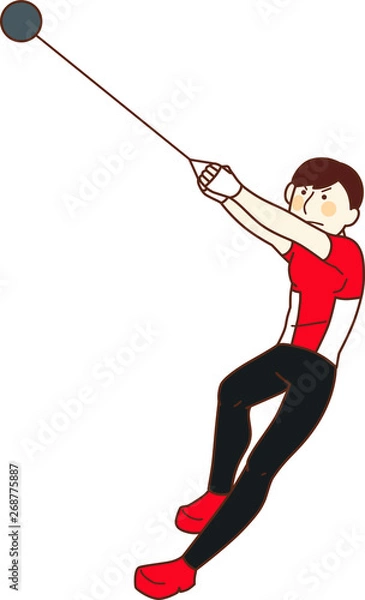 Obraz  ハンマー投げ　男性陸上選手