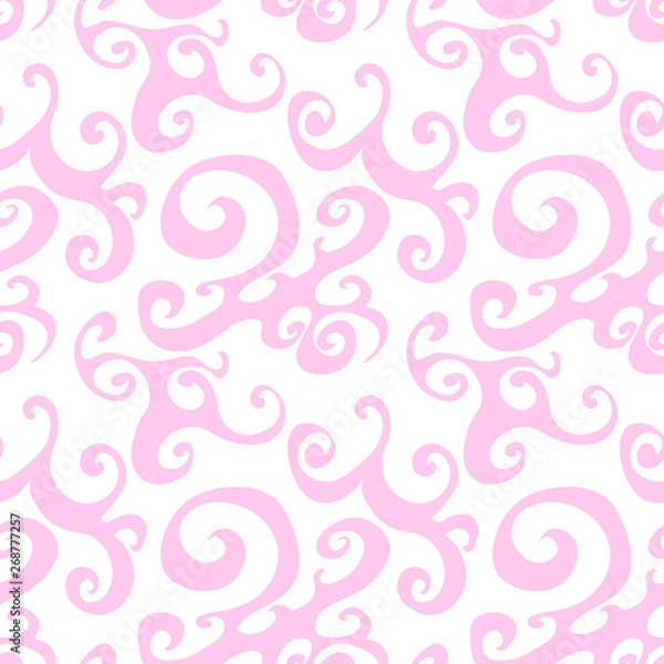 Obraz Vector seamless pattern background with pink swirl.