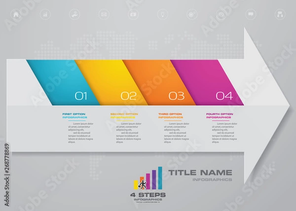 Fototapeta 4 steps of arrow infografics template. for your presentation.