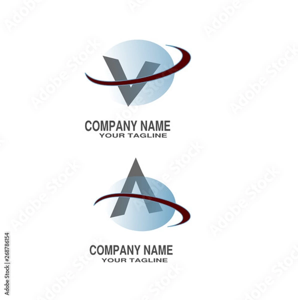 Fototapeta A and v logo vector