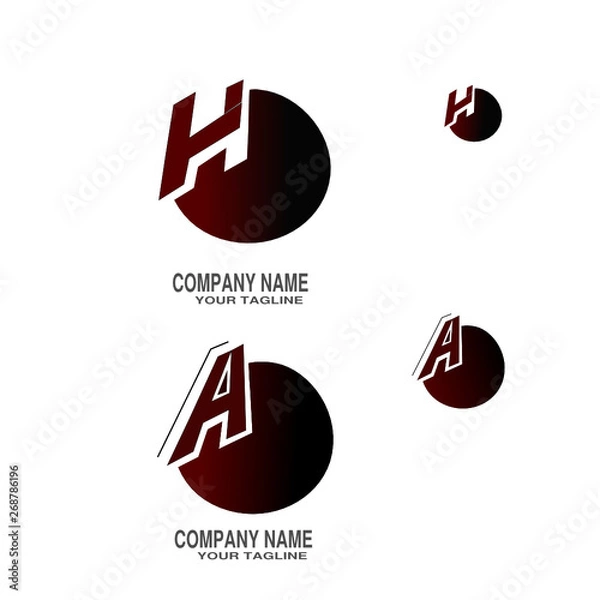 Fototapeta H and A logo vector