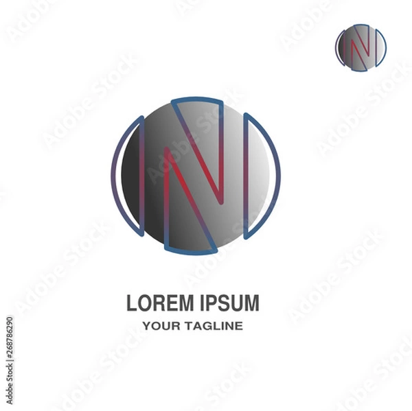 Fototapeta Modern N tech logo vector