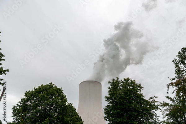 Obraz NRW/GERMANY - MAY 16, 2019: The company STEAG operates a two-unit combined heat and power plant in Duisburg, Germany. 