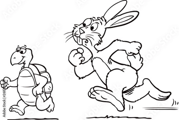 Fototapeta Rabbit and Turtle