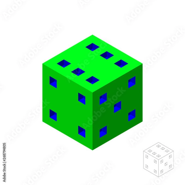 Obraz Dice. 3d Vector colorful illustration. 3d isometric style.