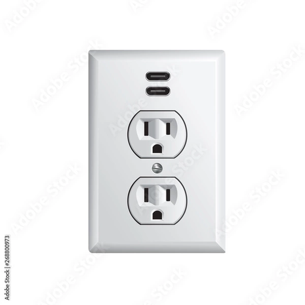 Fototapeta USA_socket_USB