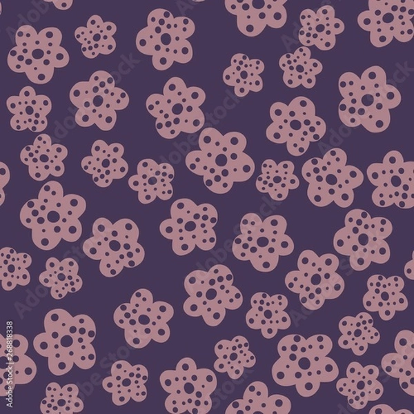 Fototapeta Daisy field. Simple chamomile flowers seamless pattern.