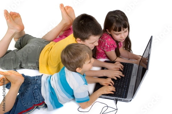 Obraz kids with laptop