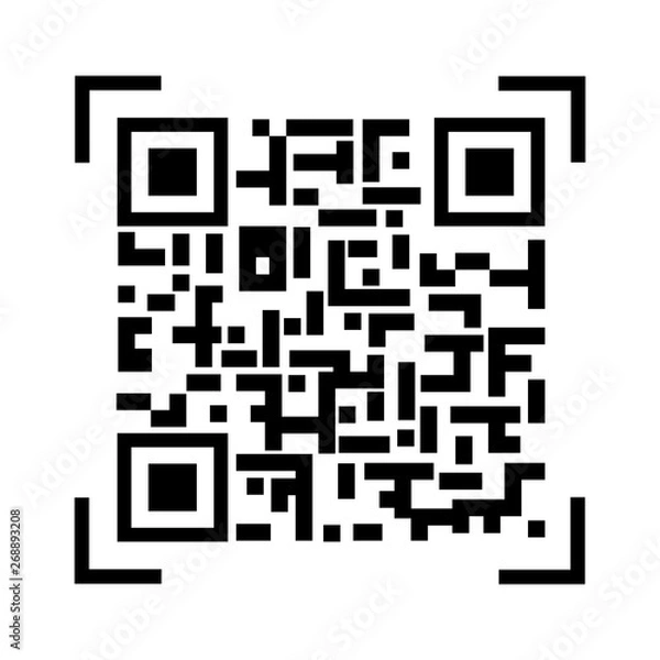 Fototapeta QR-code. Icon sample QR code isolated on white background