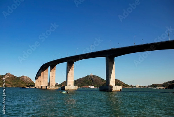 Fototapeta Third Bridge and the Penha Convent photographed in Vila Velha, Espirito Santo. Picture made in 2007.