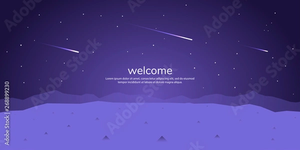 Fototapeta Abstract vector landscape. Space concept. Minimalist background