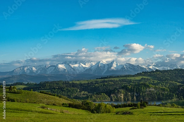 Fototapeta Extra wide panorama of High Tatras mountains, view from The Poland