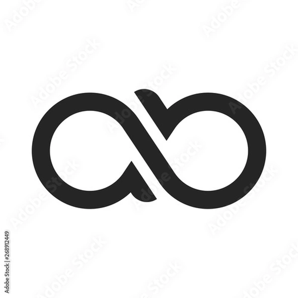 Obraz AB logo concept isolated on white background