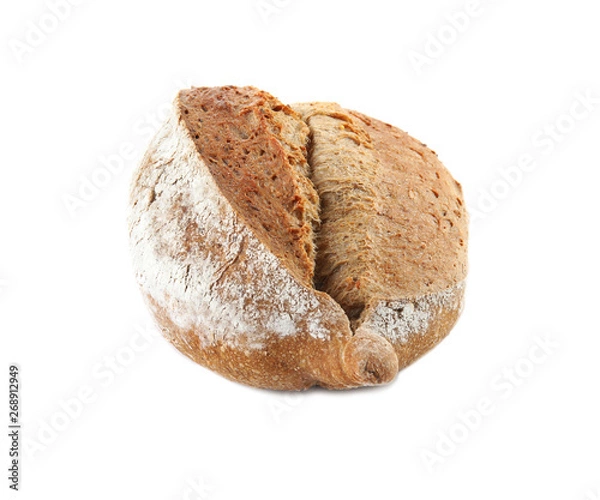 Fototapeta Loaf of fresh bread isolated on white