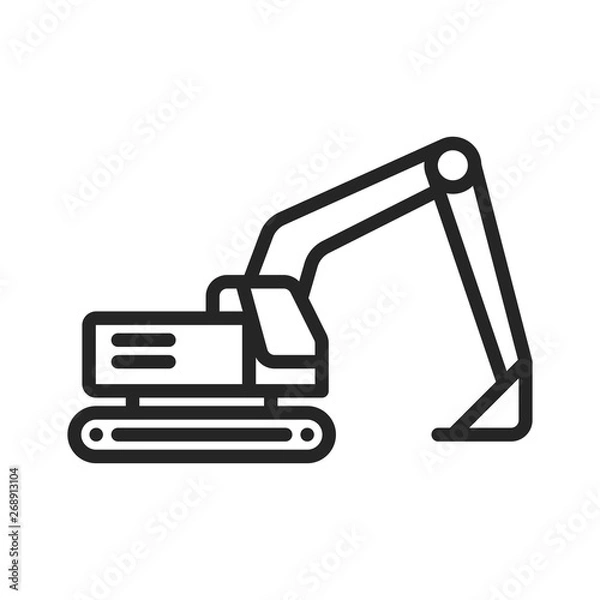 Fototapeta Excavator vector icon