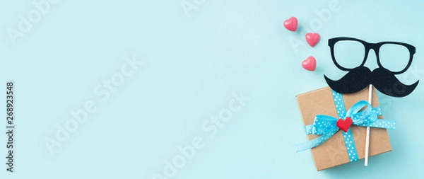 Fototapeta top view of fathers day concept with copy space