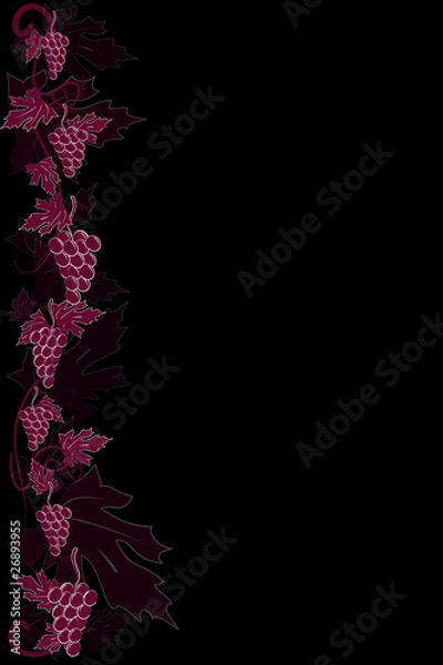 Obraz Uva rossa su sfondo nero