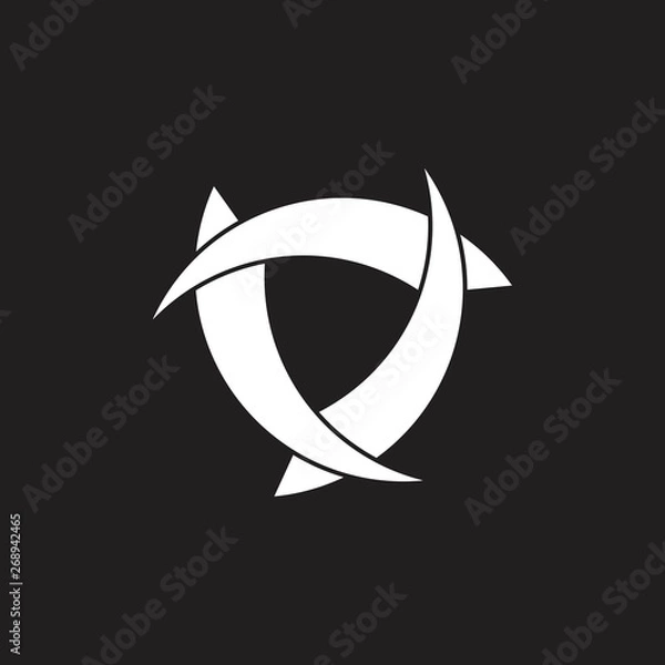 Fototapeta curves linked triangle logo vector