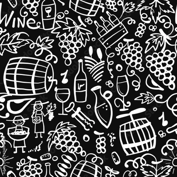Fototapeta Winery, seamless pattern for your design