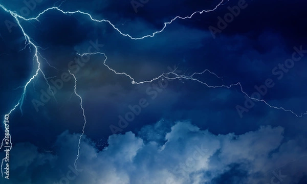 Obraz burza z piorunami i chmury