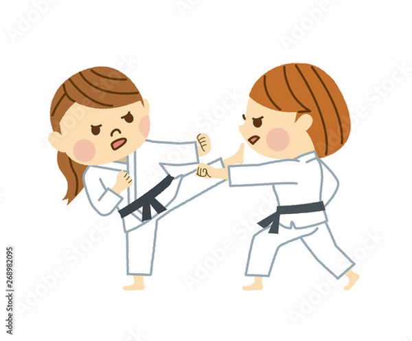 Fototapeta 空手をする女性