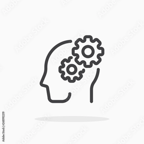 Obraz Thinking icon in line style. Editable stroke.