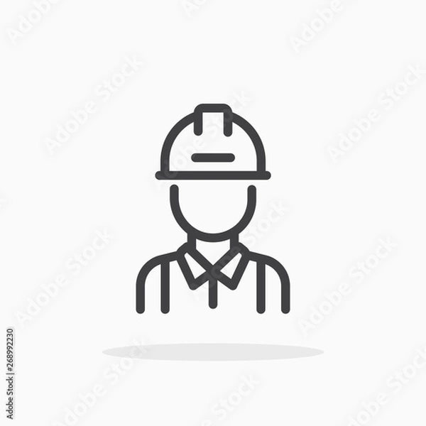 Obraz Engineer icon in line style. Editable stroke.