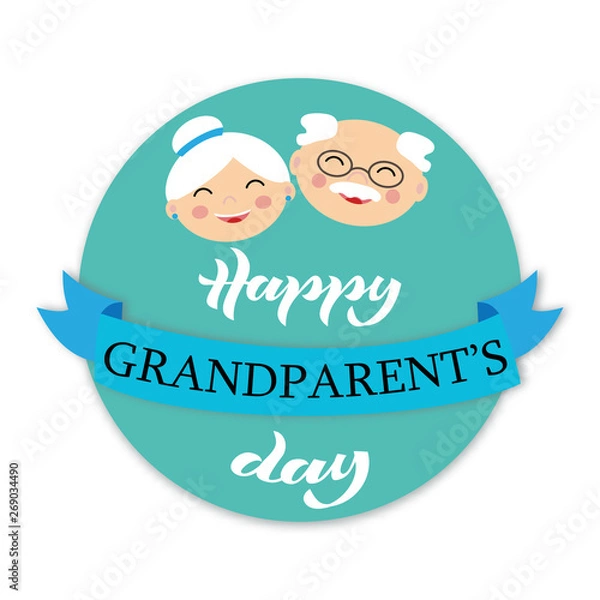 Obraz Happy Grandparent Day vector illustration.